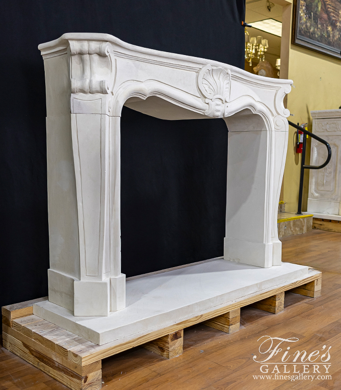 Marble Fireplaces  - French Themed Limestone Mantel - MFP-1916